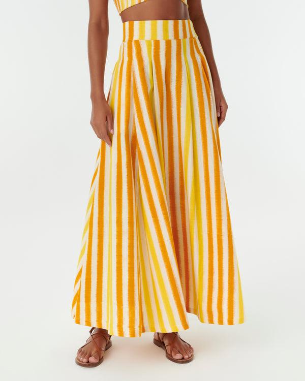 Emporio Sirenuse Flaminia Skirt In Ikat Stripes