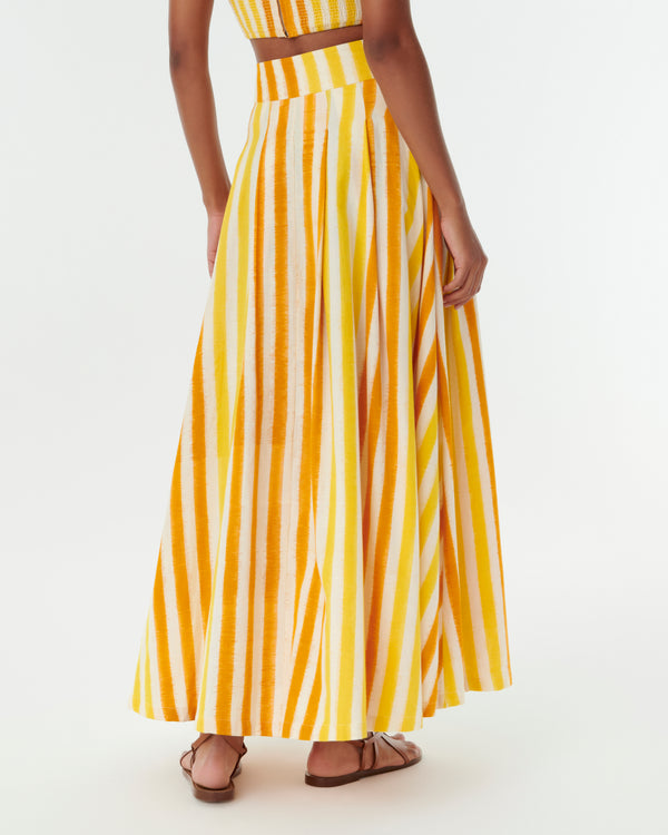 Emporio Sirenuse Flaminia Skirt In Ikat Stripes
