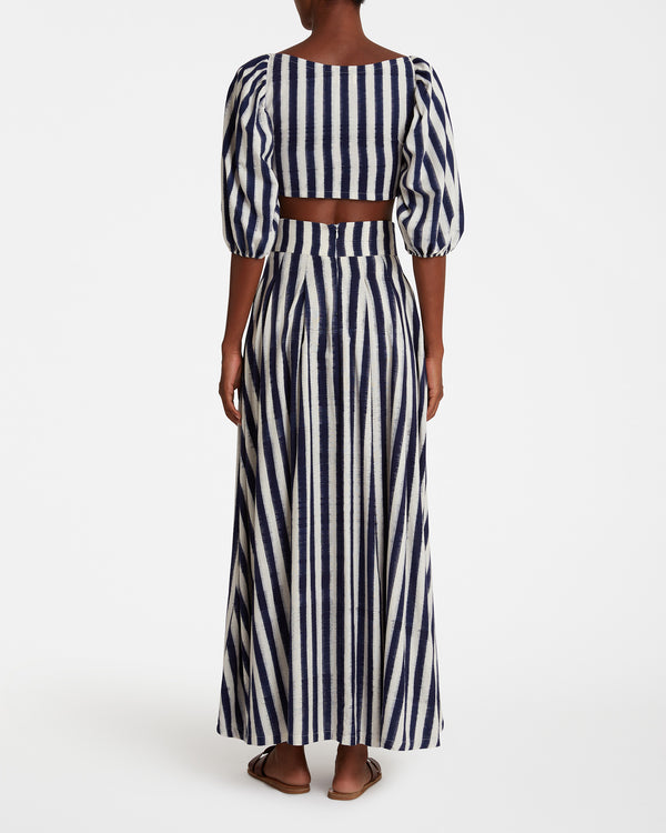 Emporio Sirenuse Flaminia Skirt In Ikat Stripes