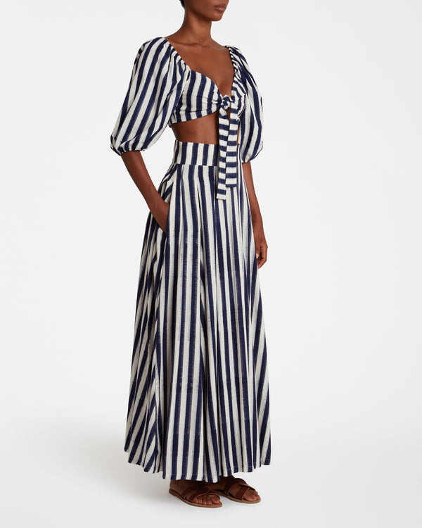 Emporio Sirenuse Flaminia Skirt In Ikat Stripes