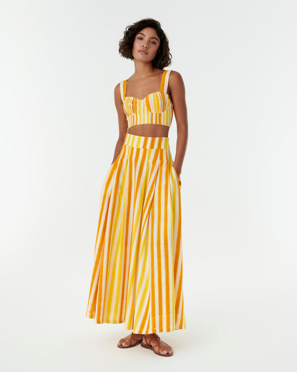 emporio sirenuse Flaminia Skirt in Ikat Stripes