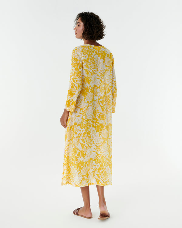 Emporio Sirenuse Giada Caftan In Bloom Print