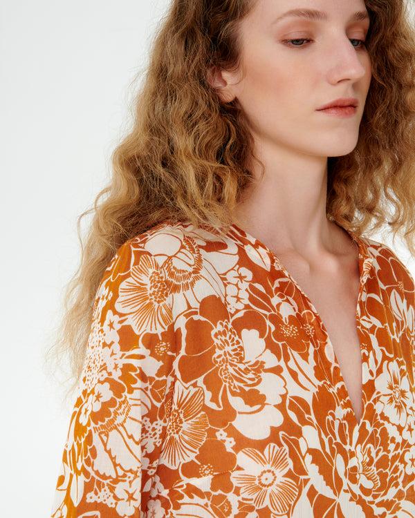 Emporio Sirenuse Giada Caftan In Bloom Print