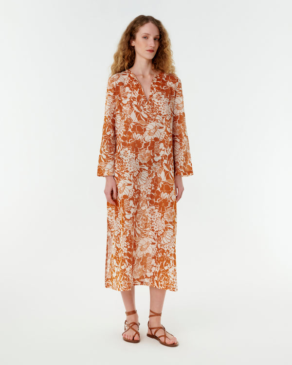 emporio sirenuse Giada Caftan in Bloom Print