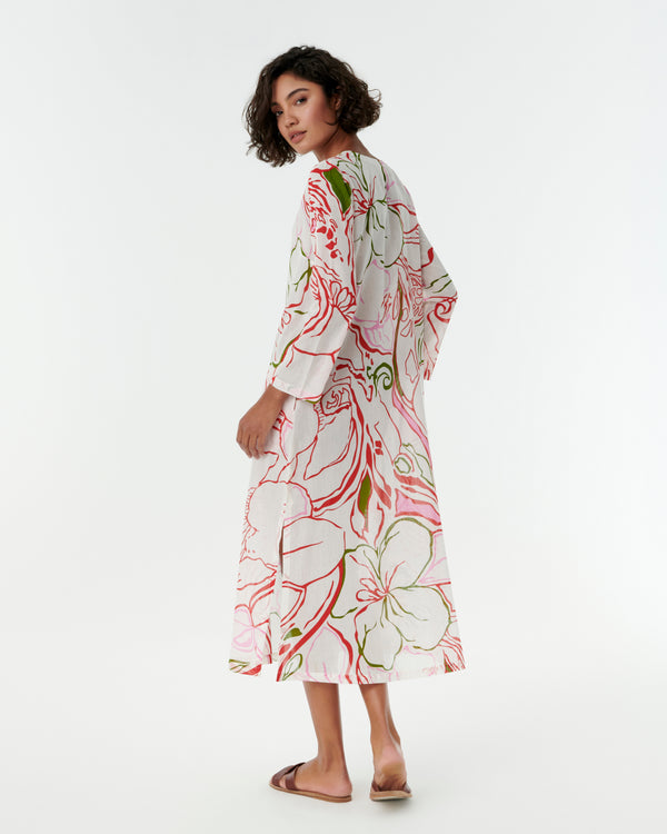 Emporio Sirenuse Giada Caftan In Calypso Print