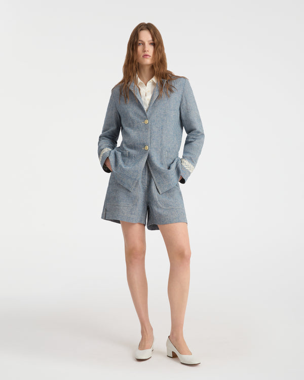 emporio sirenuse Grace Jacket with Palm Embroidery