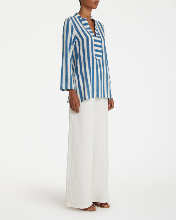 Emporio Sirenuse Jamila Tunic In Ikat Stripes
