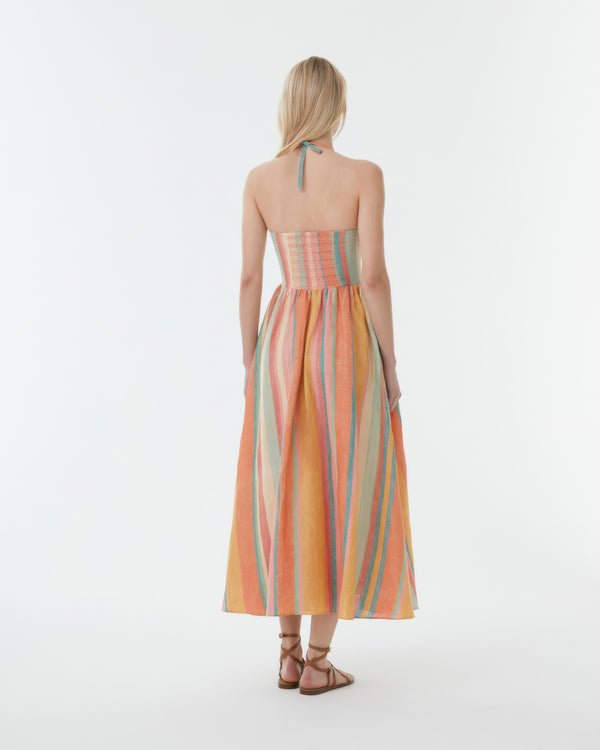 Emporio Sirenuse Johanna Dress In Rainbow Stripes