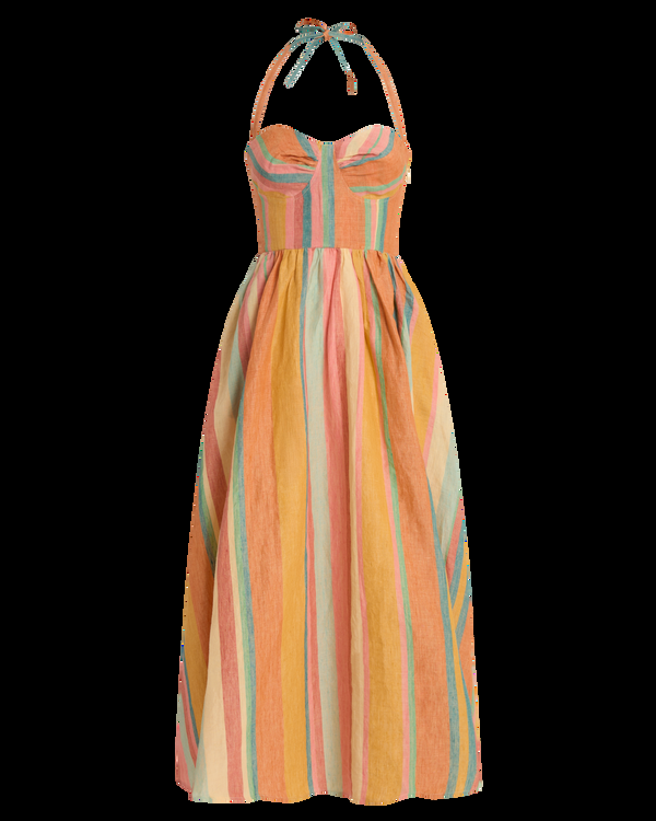 Emporio Sirenuse Johanna Dress In Rainbow Stripes