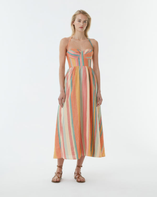 emporio sirenuse Johanna Dress in Rainbow Stripes