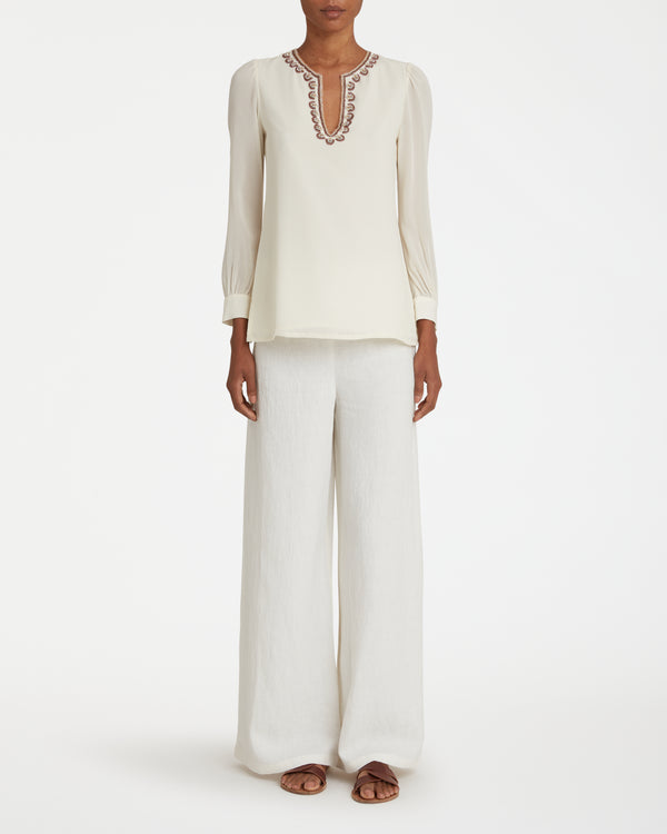 Emporio Sirenuse Kate Blouse With Embroidery Beads