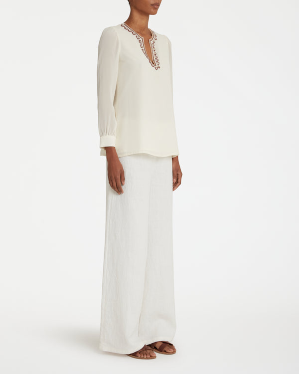 Emporio Sirenuse Kate Blouse With Embroidery Beads