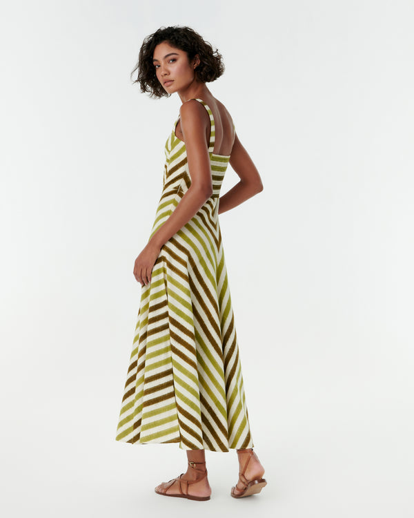 Emporio Sirenuse Margherita Dress In Ikat Stripes