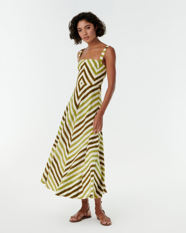 emporio sirenuse Margherita Dress in Ikat Stripes