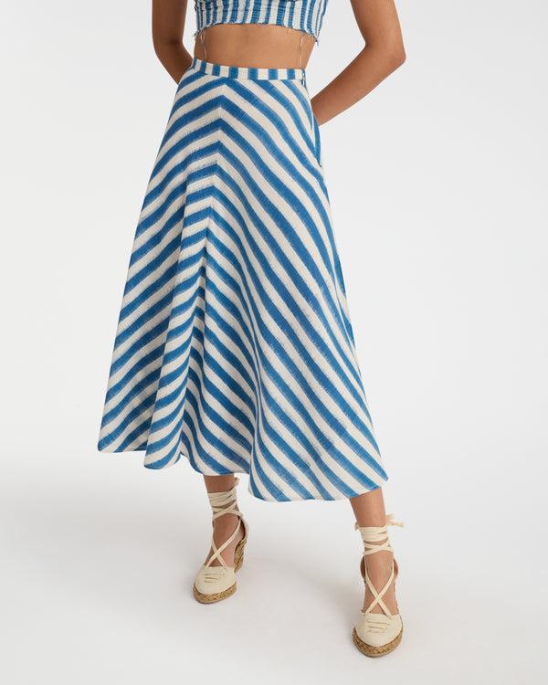 Emporio Sirenuse Marta Skirt In Ikat Stripes