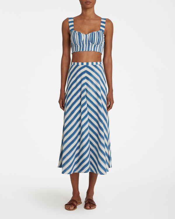 Emporio Sirenuse Marta Skirt In Ikat Stripes