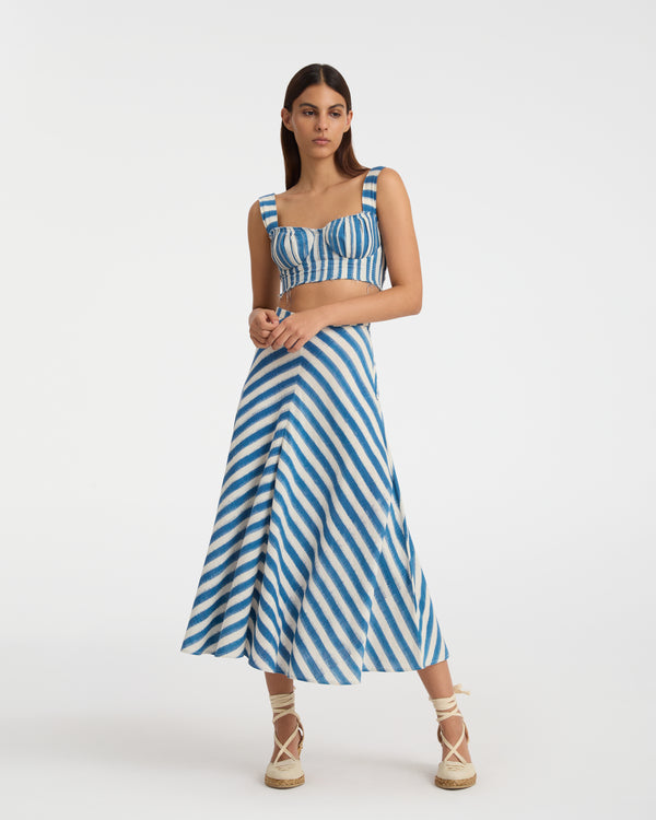 emporio sirenuse Marta Skirt in Ikat Stripes