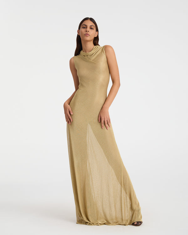 Emporio Sirenuse Matilde Dress In Metallic Jersey