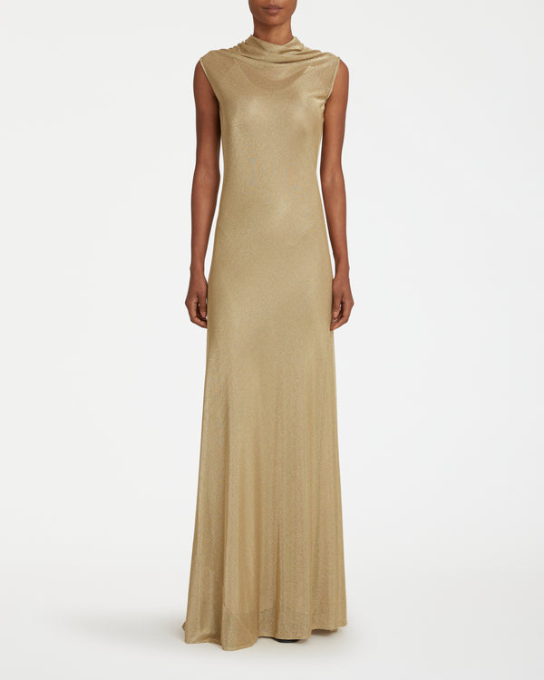 Emporio Sirenuse Matilde Dress In Metallic Jersey