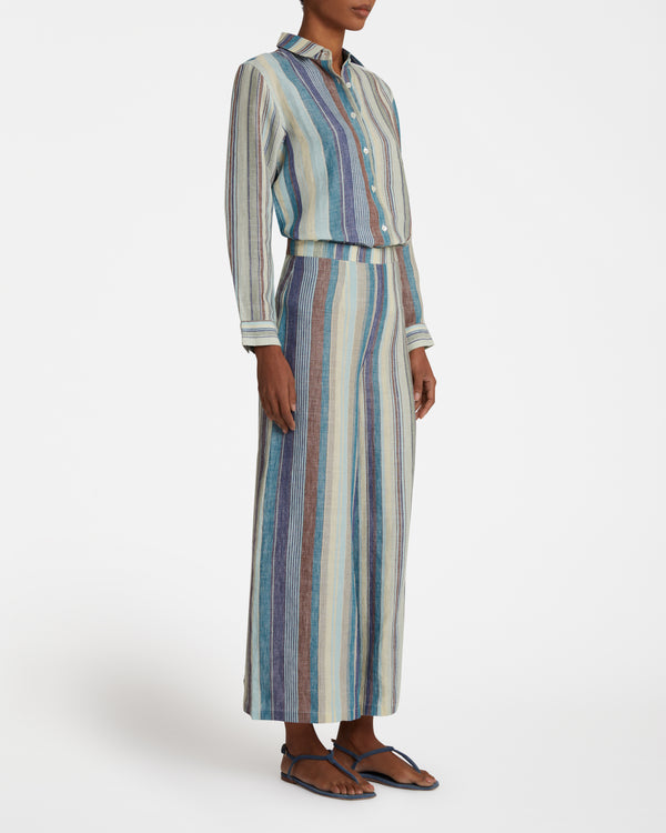 Emporio Sirenuse Mina Shirt In Rainbow Stripes
