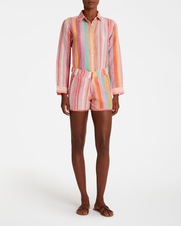 Emporio Sirenuse Mina Shirt In Rainbow Stripes