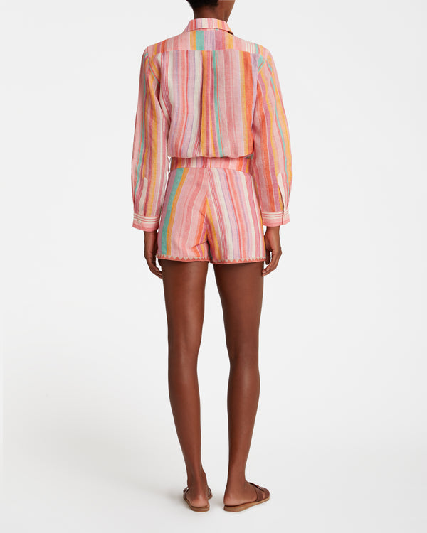 Emporio Sirenuse Mina Shirt In Rainbow Stripes