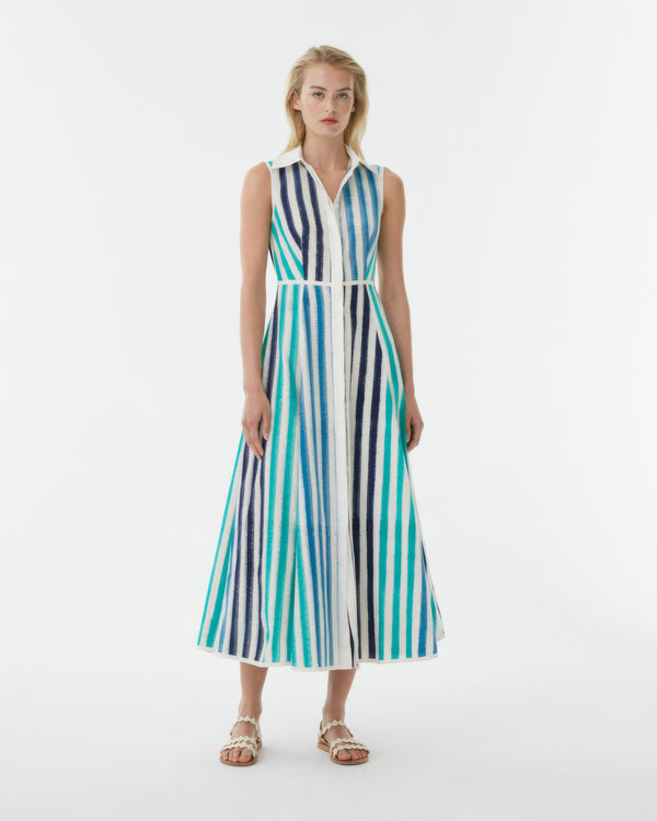 emporio sirenuse Miralda Dress in Ikat Stripes