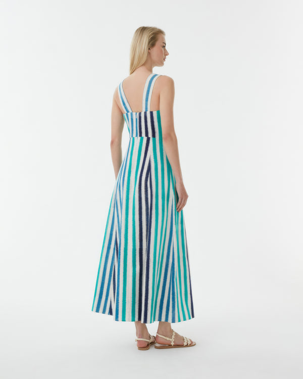 Emporio Sirenuse Nellie Dress In Ikat Stripes