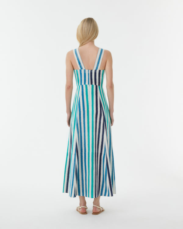 Emporio Sirenuse Nellie Dress In Ikat Stripes