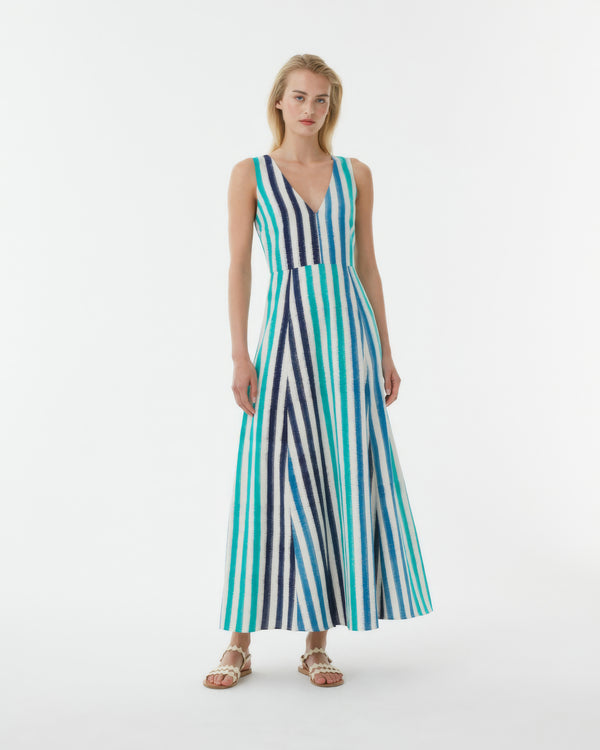 emporio sirenuse Nellie Dress in Ikat Stripes