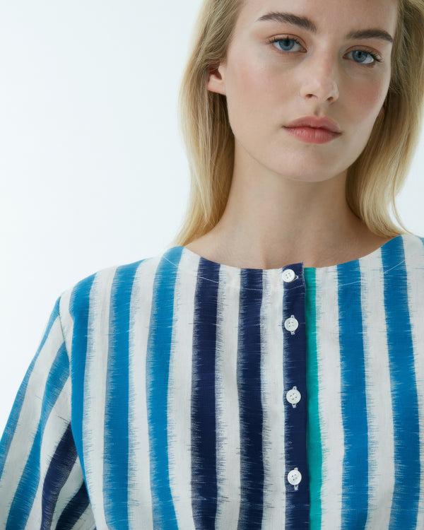 Emporio Sirenuse New Jinny Blouse In Ikat Stripes