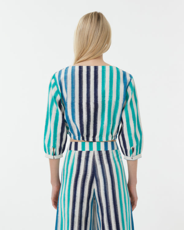 Emporio Sirenuse New Jinny Blouse In Ikat Stripes