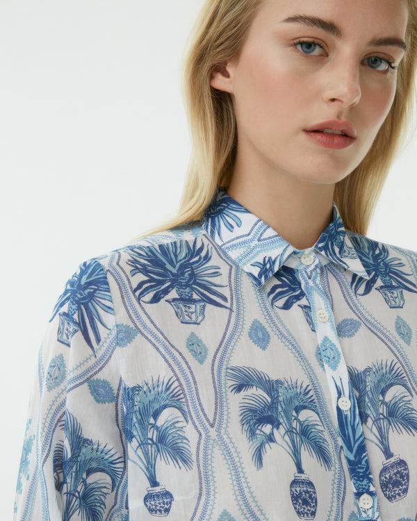Emporio Sirenuse Odetta Shirt In Garden Mesh Print