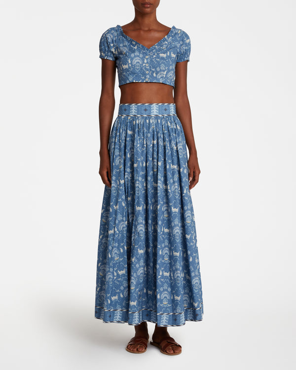 Emporio Sirenuse Ombretta Skirt In Batik Print
