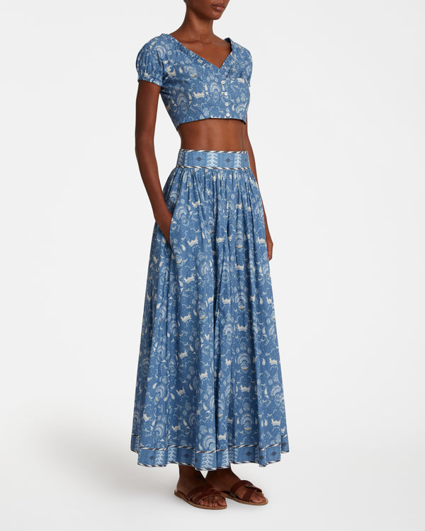 Emporio Sirenuse Ombretta Skirt In Batik Print