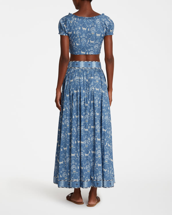 Emporio Sirenuse Ombretta Skirt In Batik Print