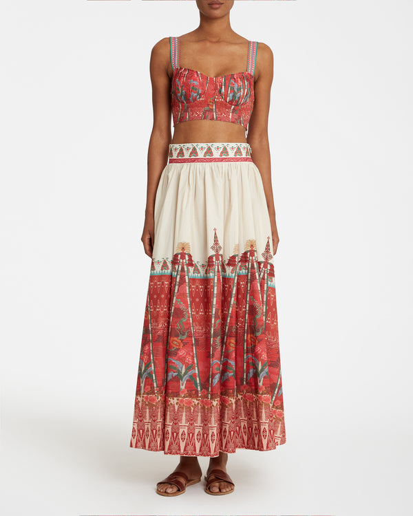 Emporio Sirenuse Ombretta Skirt In Saladin Print
