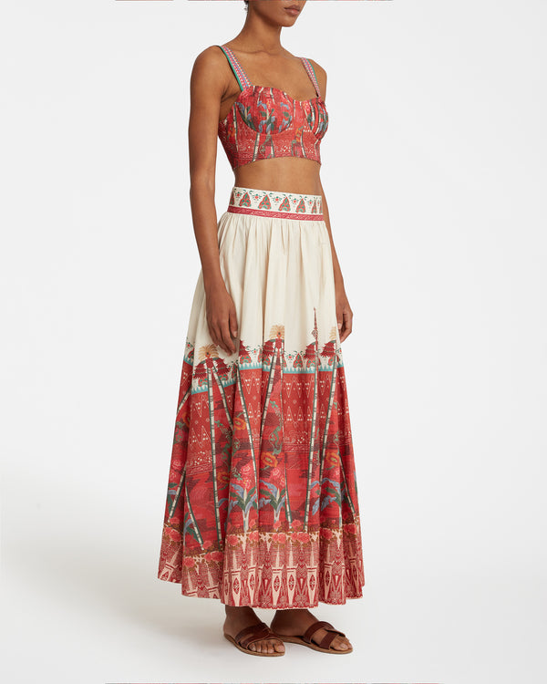 Emporio Sirenuse Ombretta Skirt In Saladin Print