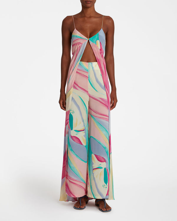 Emporio Sirenuse Stephan Pants In Orchidea Silk