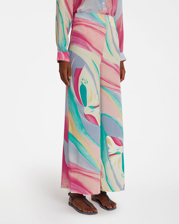 Emporio Sirenuse Stephan Pants In Orchidea Silk