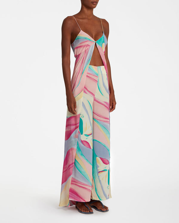 Emporio Sirenuse Stephan Pants In Orchidea Silk