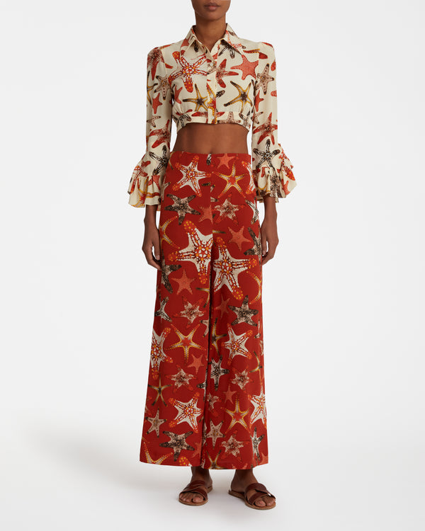 Emporio Sirenuse Stephan Pants In Starfish Print