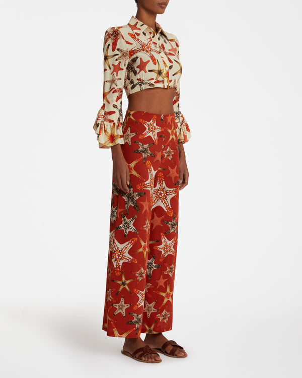 Emporio Sirenuse Stephan Pants In Starfish Print