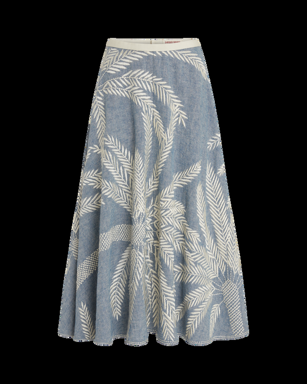 Emporio Sirenuse Tasha Skirt With Palm Embroidery
