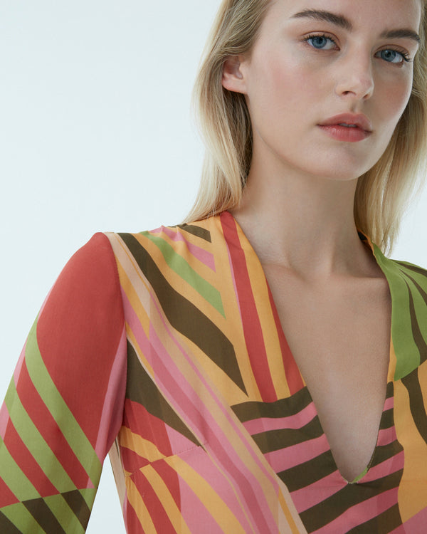 Emporio Sirenuse Tiara Dress With Pagoda Print