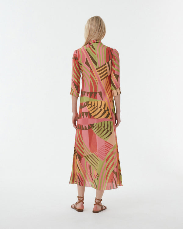 Emporio Sirenuse Tiara Dress With Pagoda Print