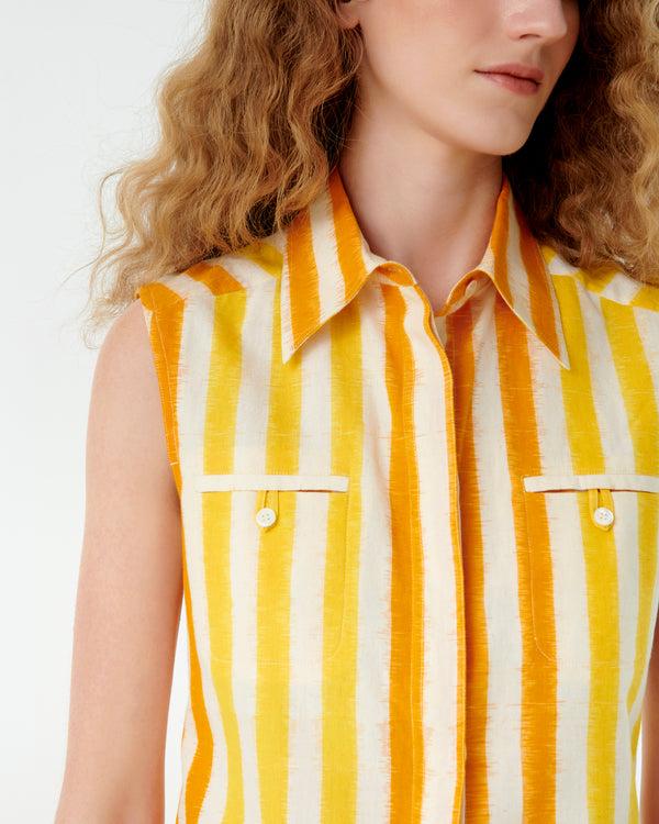 Emporio Sirenuse Ylenia Top In Ikat Stripes