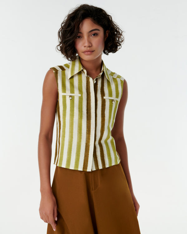 emporio sirenuse Ylenia Top in Ikat Stripes