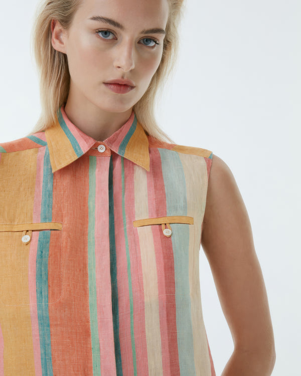 Emporio Sirenuse Ylenia Top In Rainbow Stripes