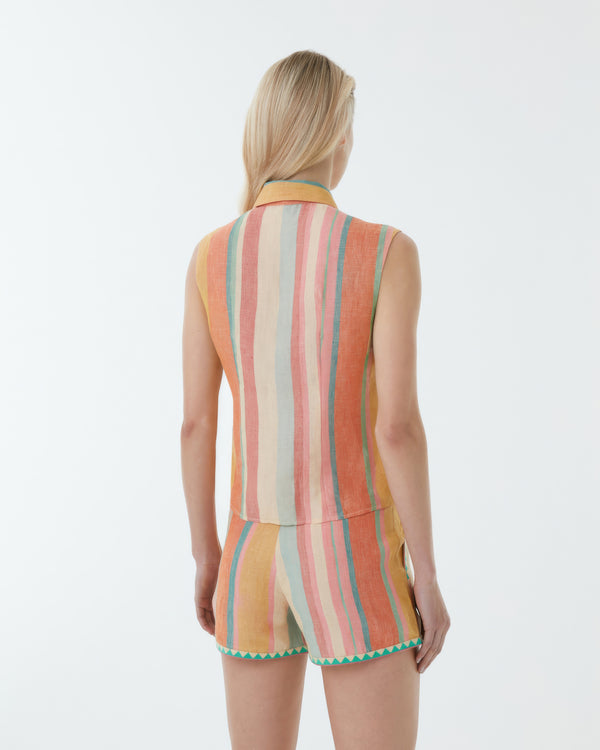Emporio Sirenuse Ylenia Top In Rainbow Stripes